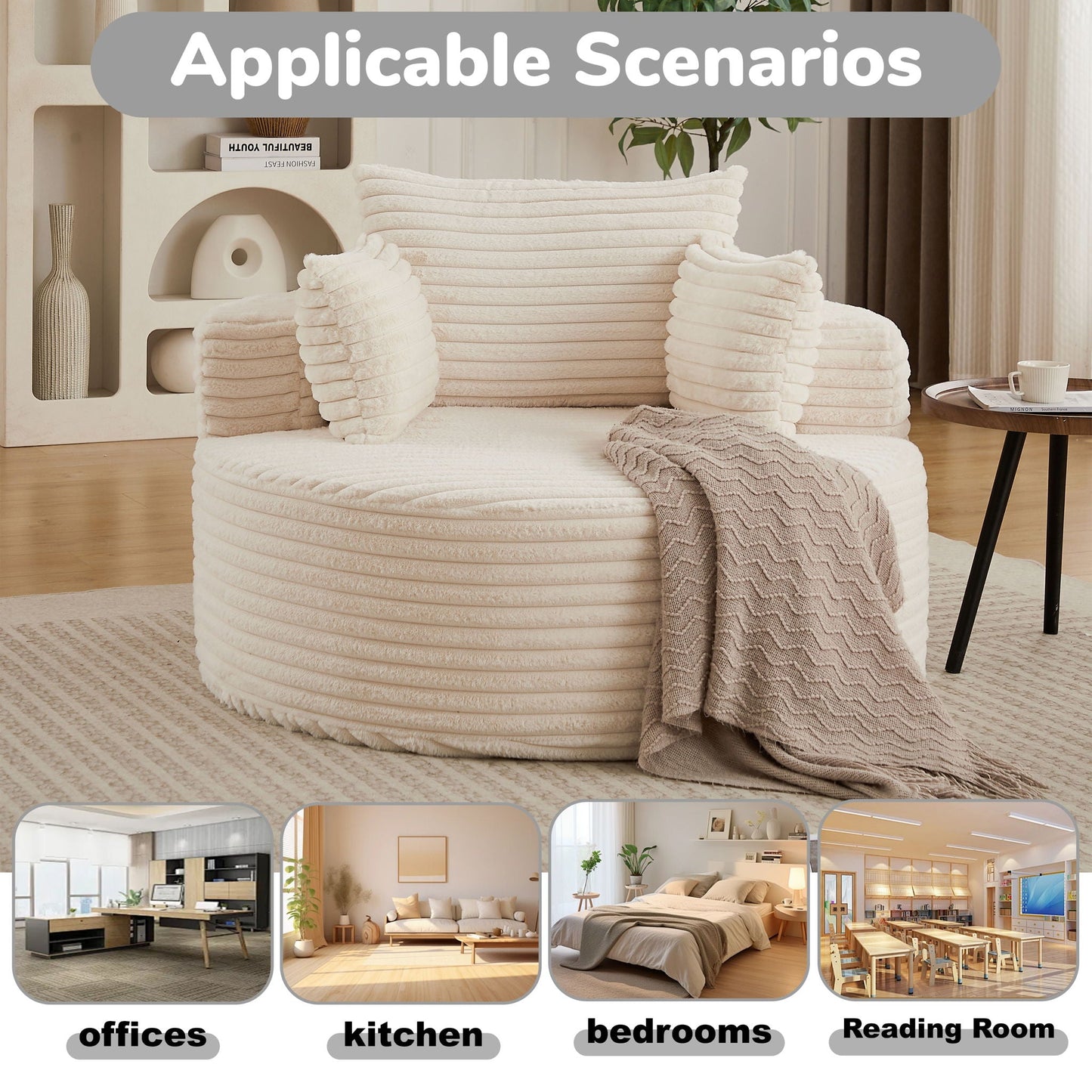Modern single sofa with a backrest pillow