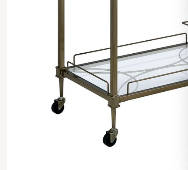 Aditya mirrored brass finish serving cart with glass shelves and casters by HouseOfZazla on Tampa Home & Garden Store