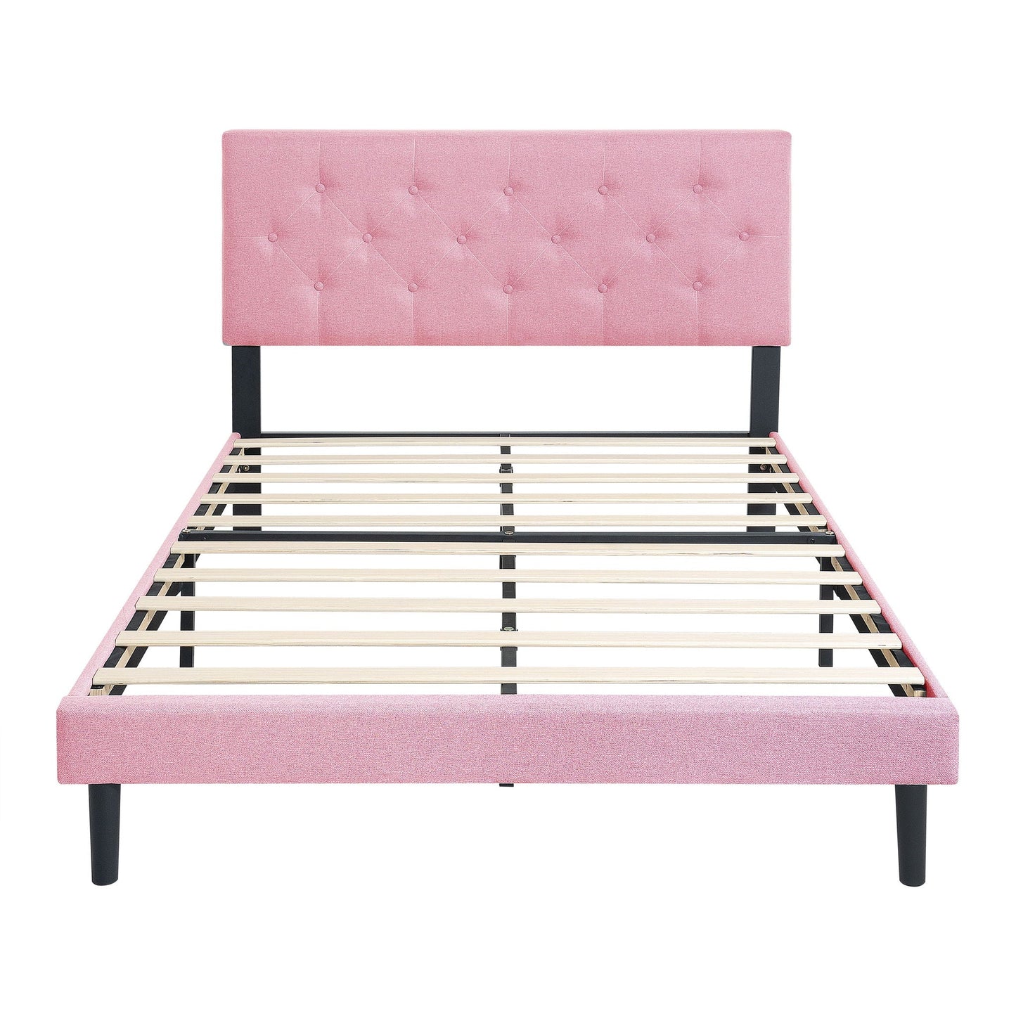 Modern Upholstered Bed Frame with Headboard