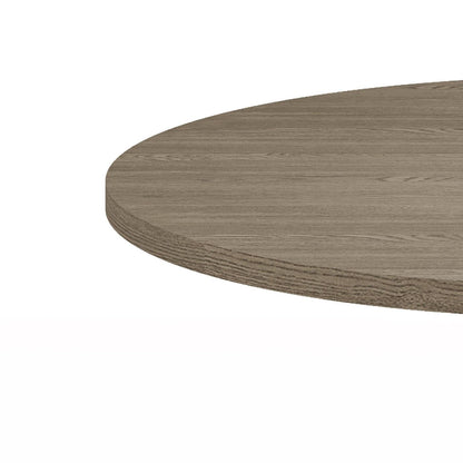 Round dining table with wood grain gray-brown top by HouseOfZazla on Tampa Home & Garden Store