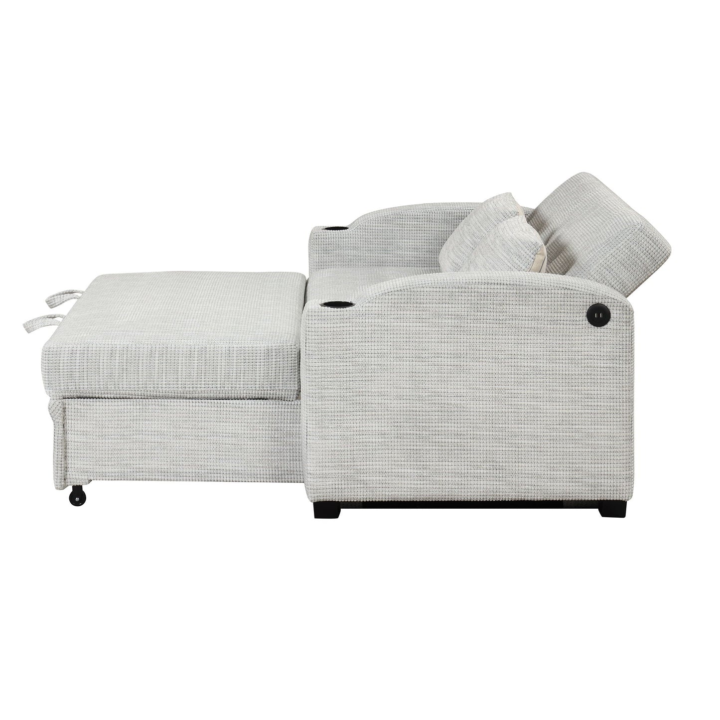 Convertible Sofa With Usb And Adjustable Backrest