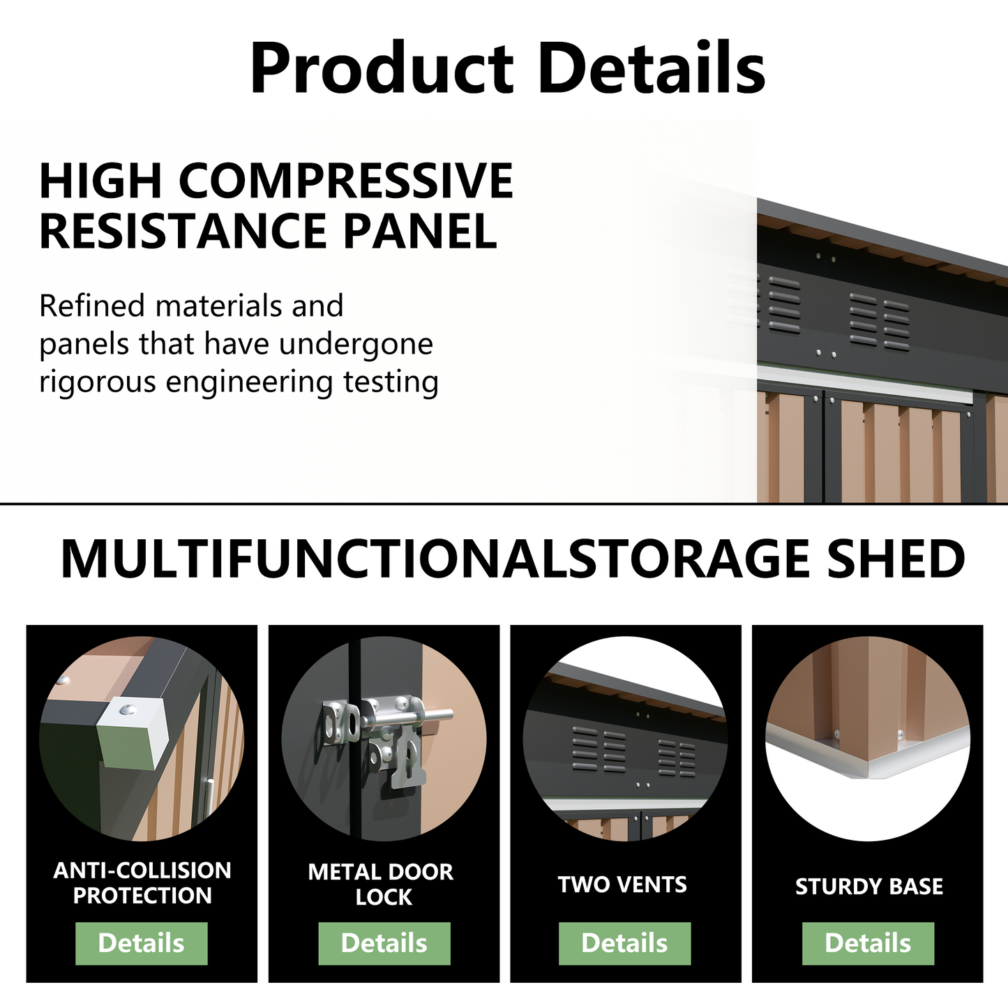 6x4ft metal garden shed with hinge door pentroof by HouseOfZazla on Tampa Home & Garden Store