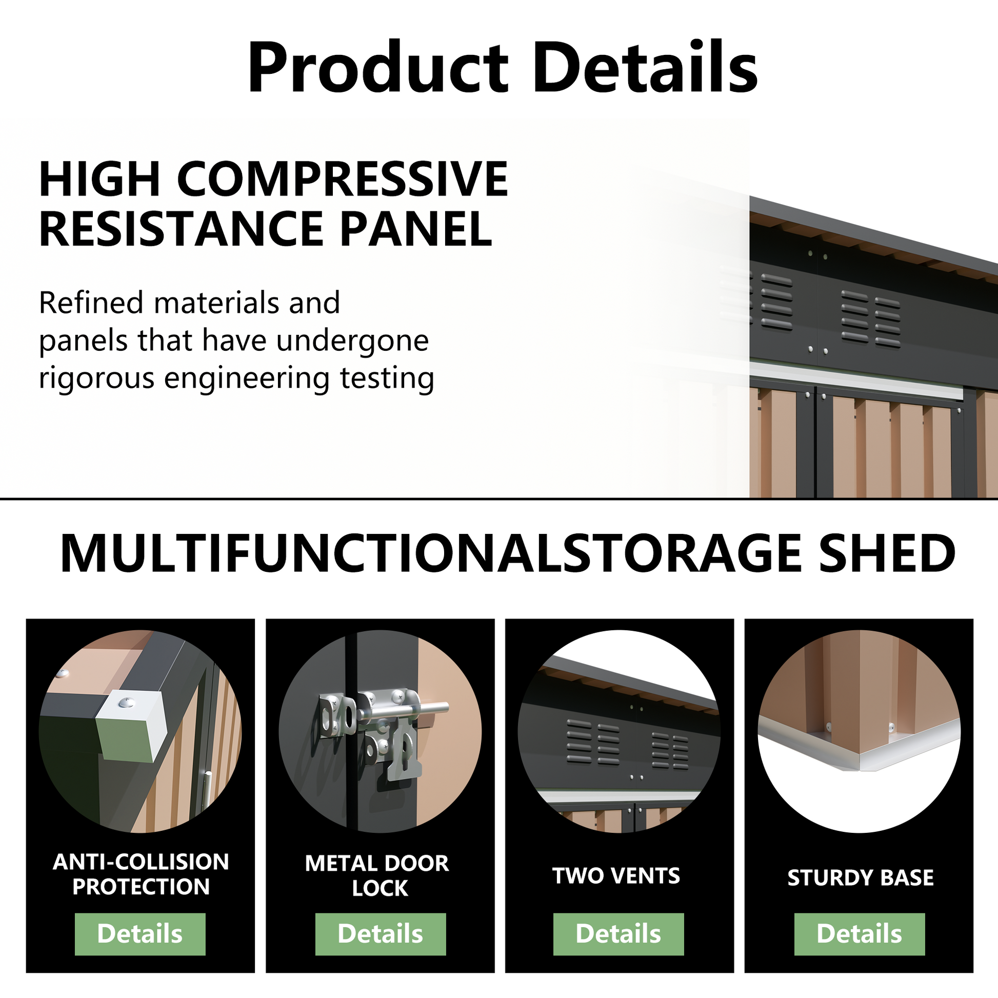6x4ft metal garden shed with hinge door pentroof by HouseOfZazla on Tampa Home & Garden Store