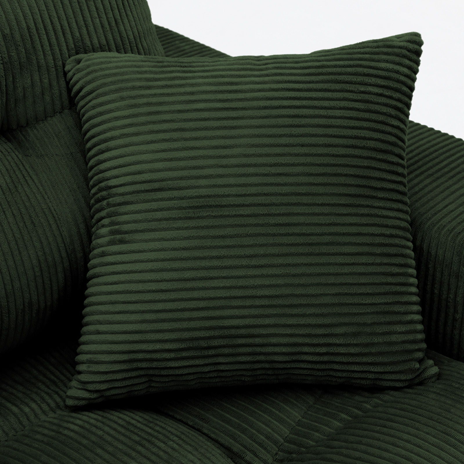Corner chaise cushion in ribbed dark green fabric for HouseOfZazla 2 Piece Living Room Sets on Tampa Home & Garden Store