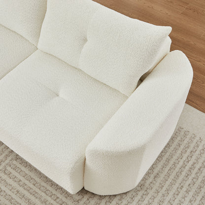 Chenille sofa cushions in ivory with plush textured fabric on wood floor on Tampa Home & Garden Store