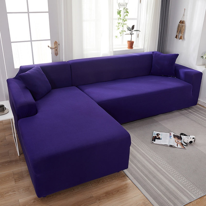 Nordic Imperial Concubine sectional sofa cover set in purple elastic cloth on Tampa Home & Garden Store