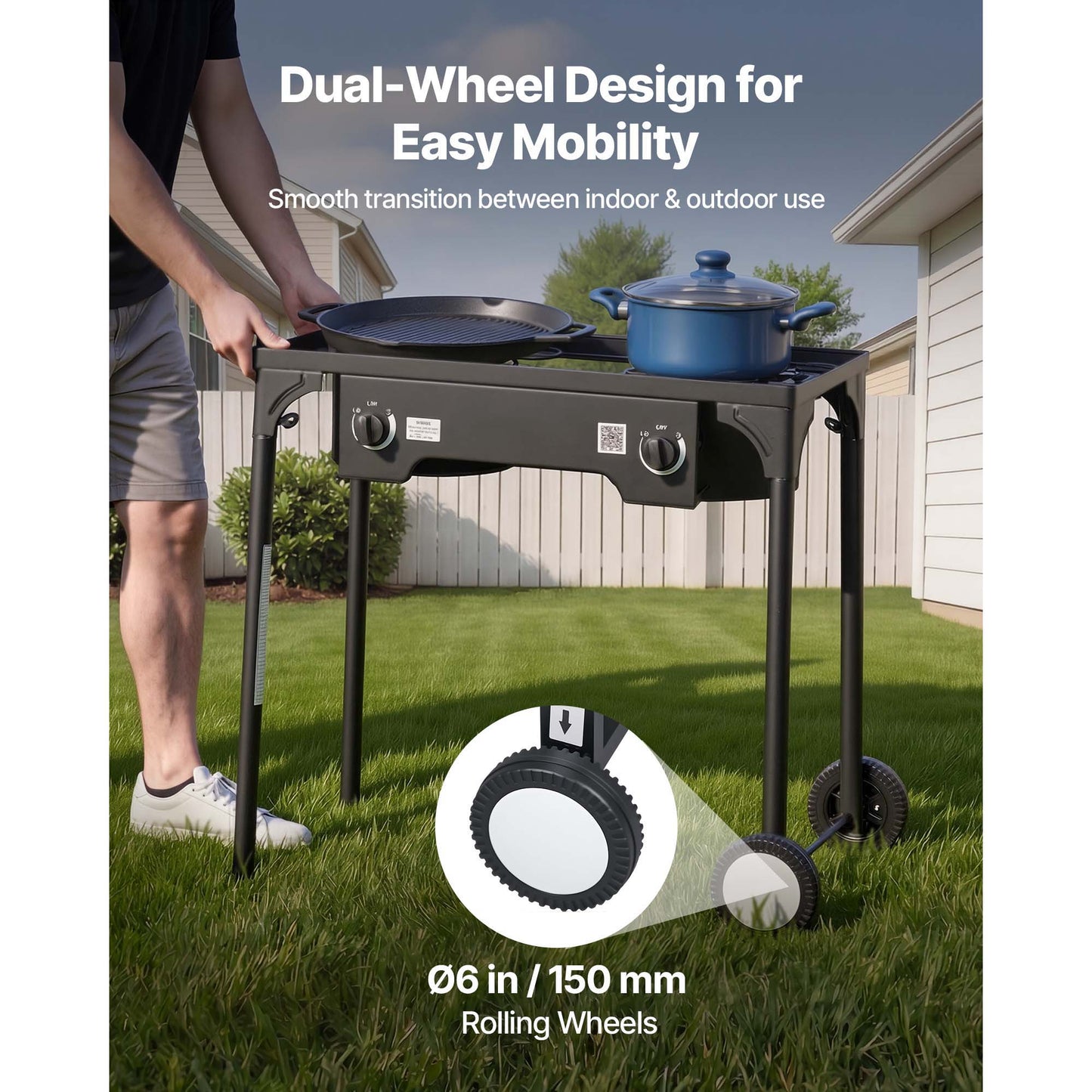 Two Burner Outdoor Propane Gas Stove for a Patio