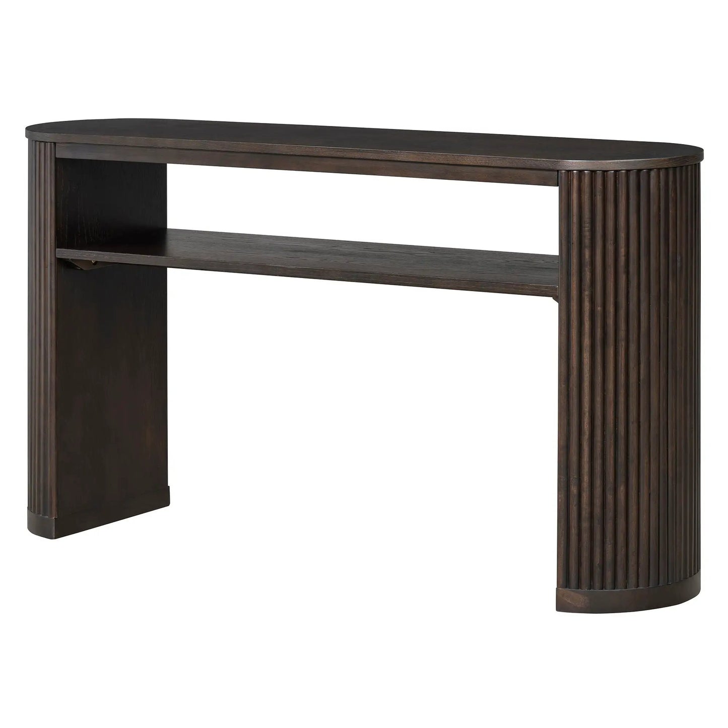 Console Table With Fluted Legs and Open Shelf