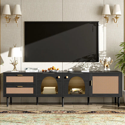 TV Stand With App LED Lights and Door Storage