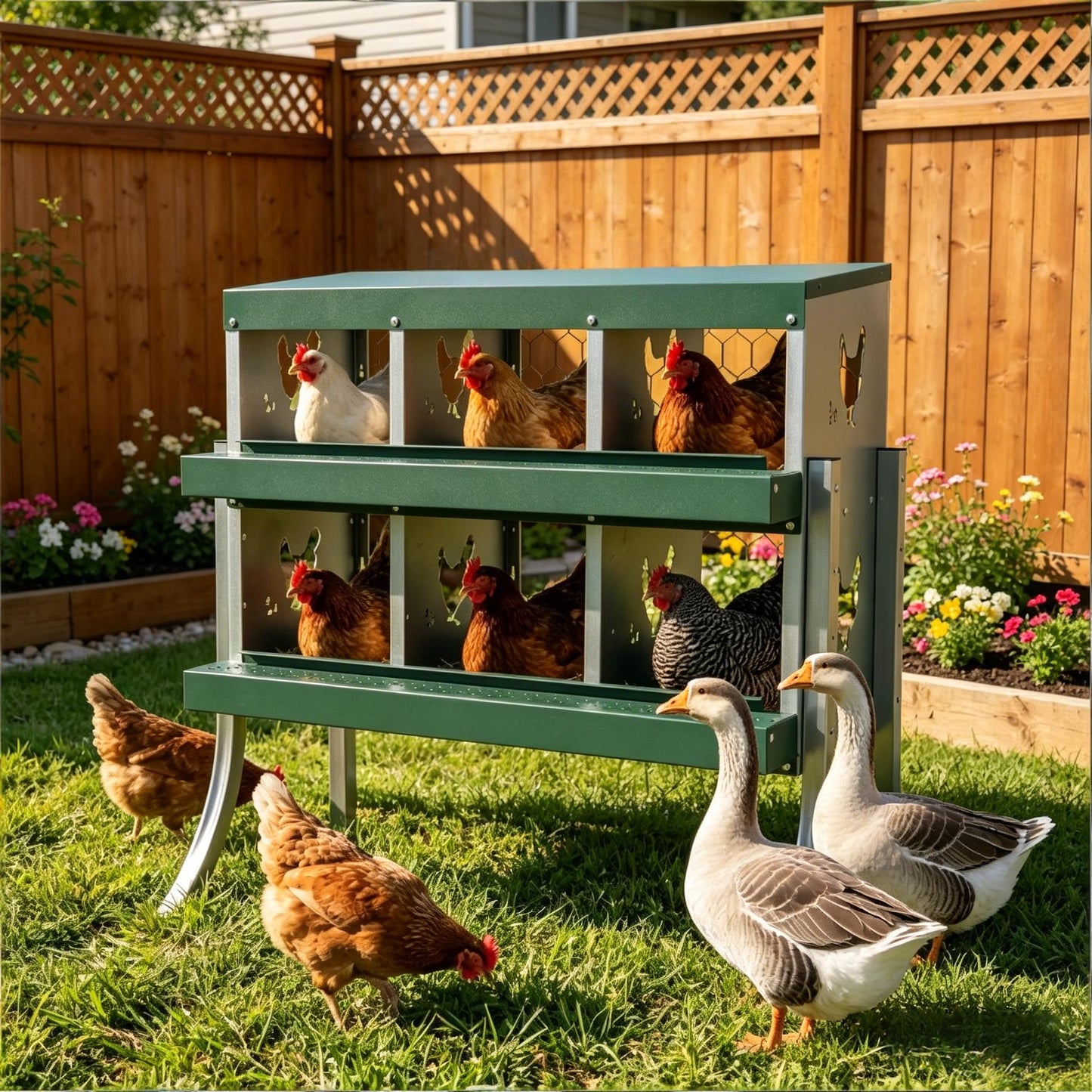 Functional and Outdoor Metal Chicken Nesting Box