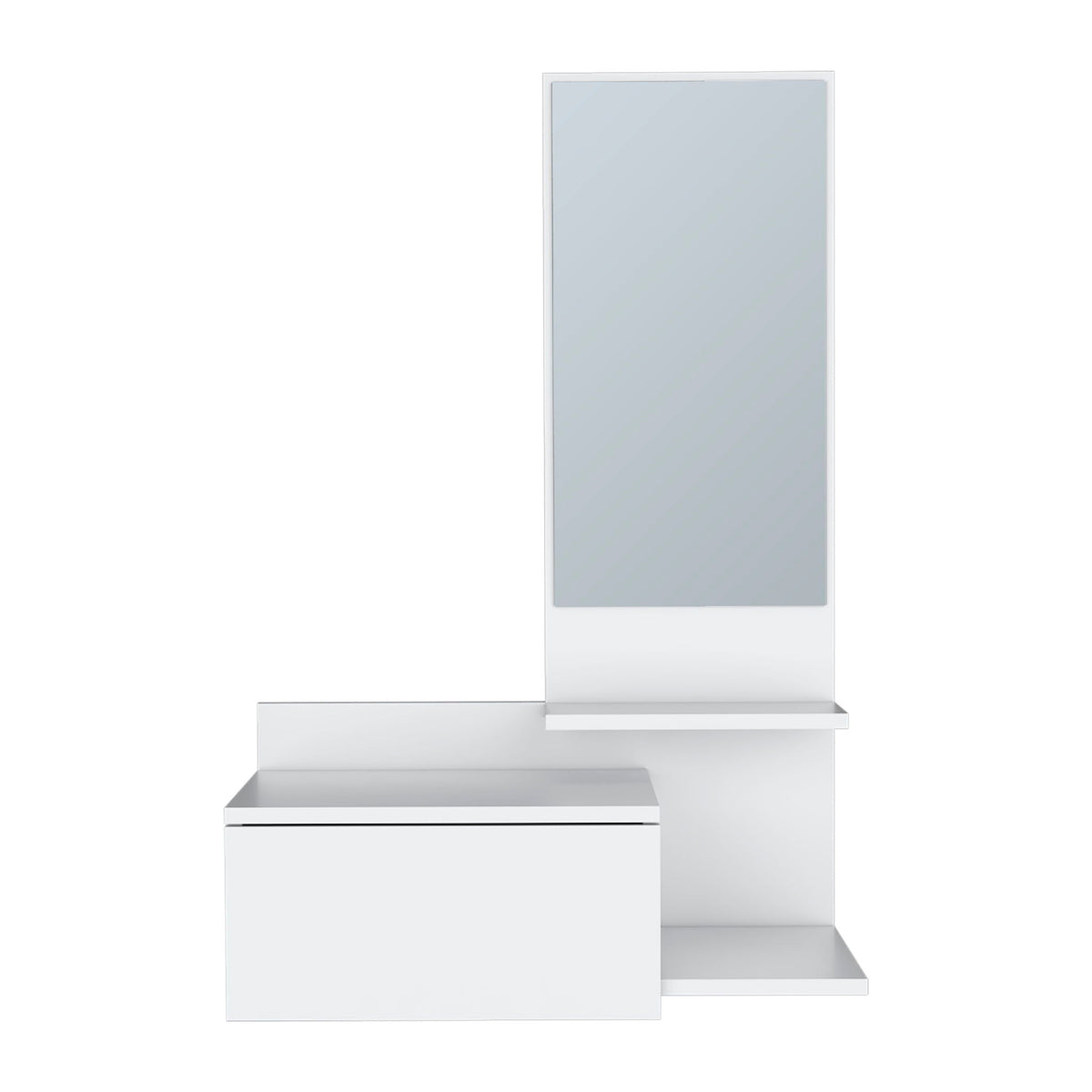 Lowell Floating Hallway Cabinet and Mirror white lacquer wall mounted by HouseOfZazla on Tampa Home & Garden Store