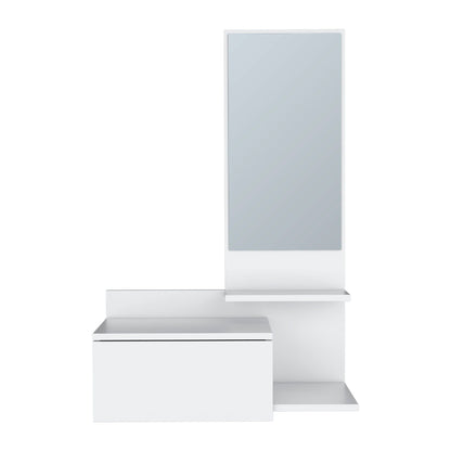 Lowell Floating Hallway Cabinet and Mirror white lacquer wall mounted by HouseOfZazla on Tampa Home & Garden Store