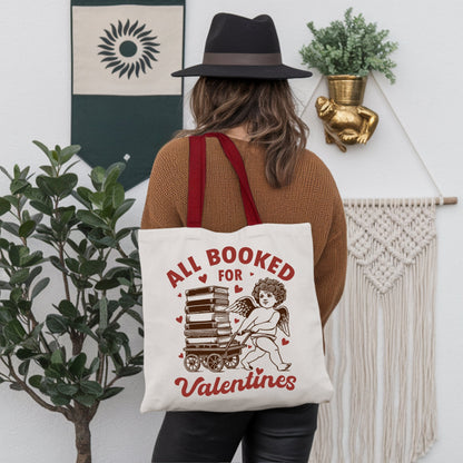 All Booked for Valentines Cupid Canvas Tote Bag