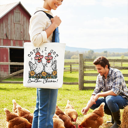 Funny Chicken Canvas Tote Bag For A Farm Fan