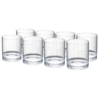 Barcelona Acrylic Clear Lowball Tumbler Set of 8