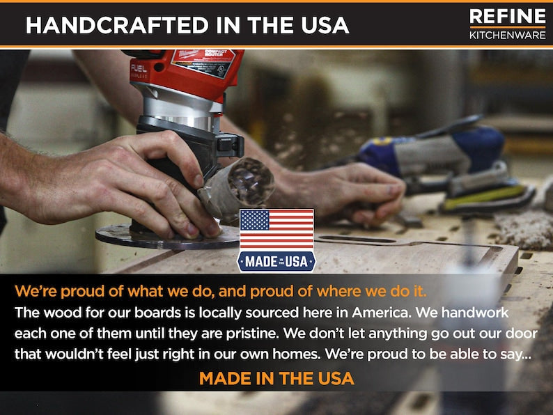 Thumb-Hole Cutting Board by Refine Kitchenware, wooden, USA-made on Tampa Home & Garden Store
