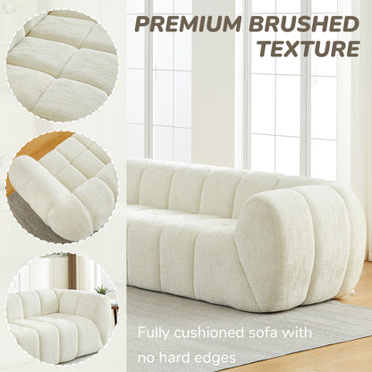 Modern Piano Key Backrest Sofa With Upholstery