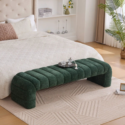 Modern Upholstered Bed Bench with Channel Tufted