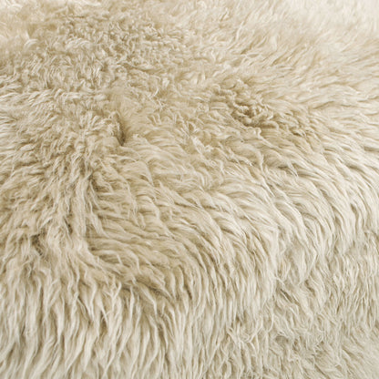 Rustic oak sheepskin upholstered arm chair taupe beige fur texture HouseOfZazla on Tampa Home & Garden Store