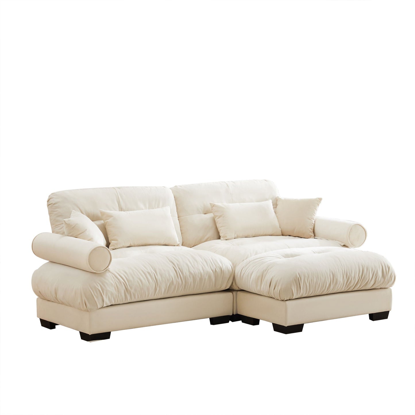 Oversized Modular Sofa with Movable Ottoman