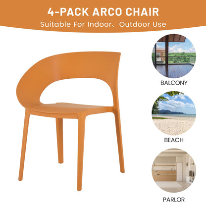 Orange Arco chair 4-pack for outdoor use by HouseOfZazla on Tampa Home & Garden Store