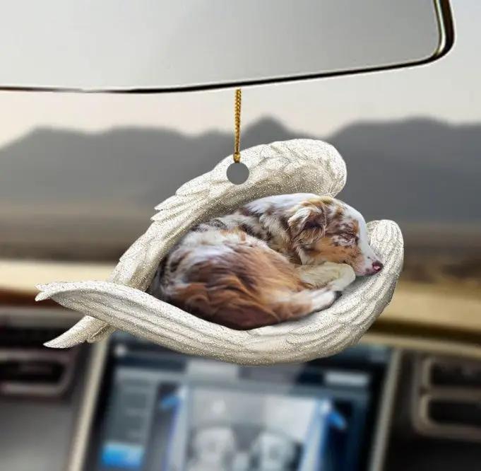 Car Pendant Sleeping Dog Angel Decor Hanging