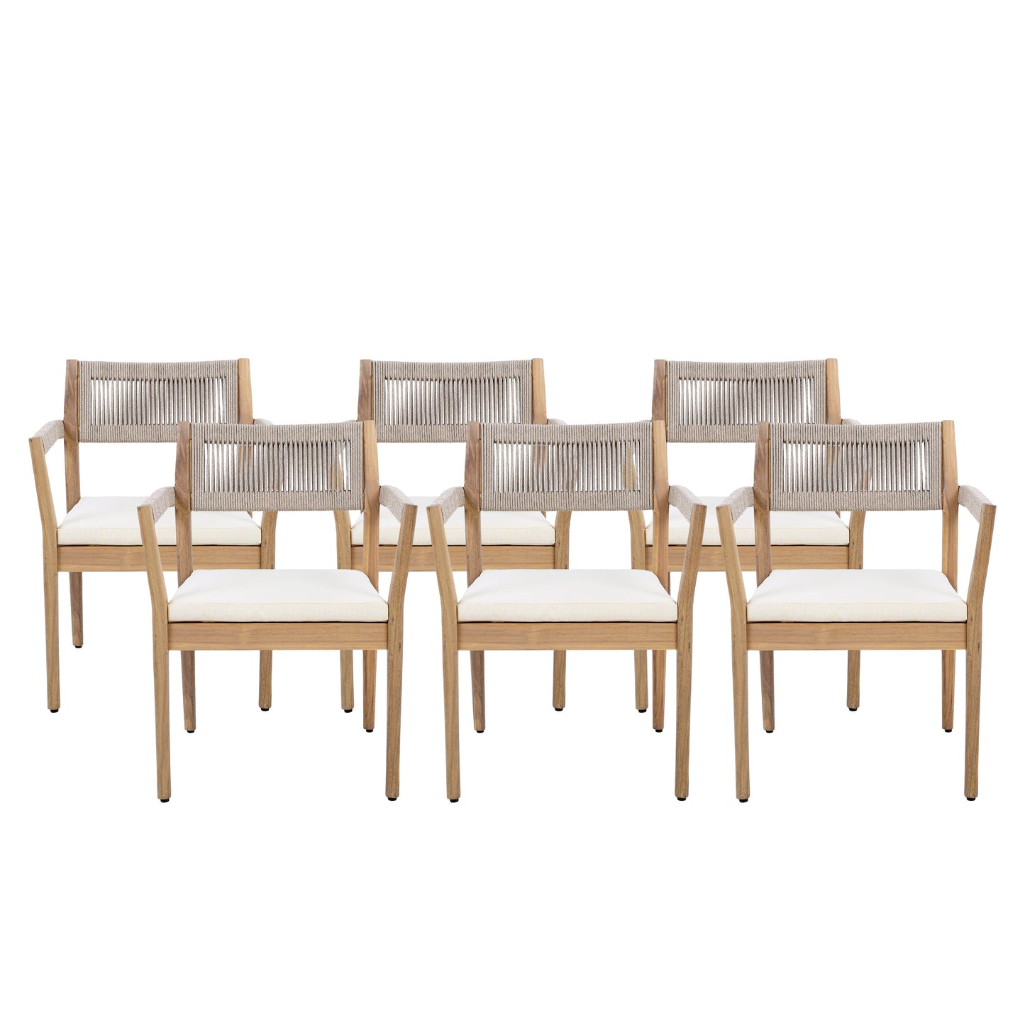 Acacia Wood Outdoor Dining Chairs And Rope