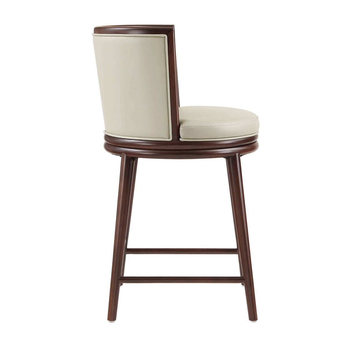 Evalyn Counter Stool, beige upholstery with dark wood frame, HouseOfZazla counter height on Tampa Home & Garden Store