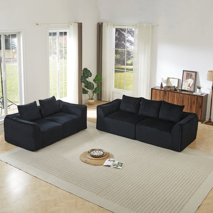 Minimalist Corduroy Seater Sofa and Bench