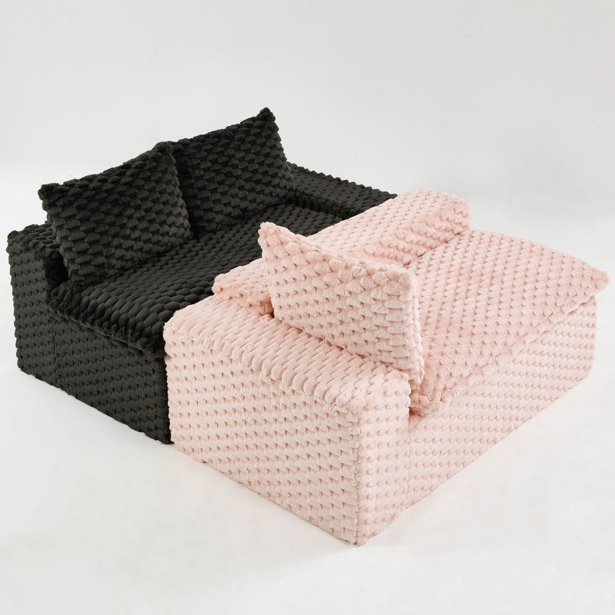 Modular Four Seater Sofa In Pink And Black