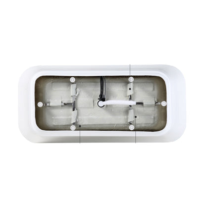 White acrylic freestanding soaking bathtub by HouseOfZazla with visible plumbing on Tampa Home & Garden Store