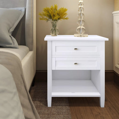 Warm Shaker Handcrafted Bedside Table white 3-drawer accent nightstand by Unique Piece Furniture on Tampa Home & Garden Store