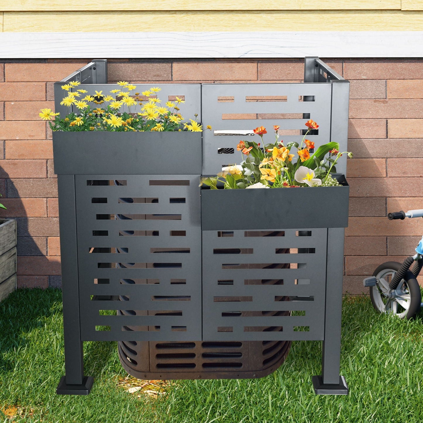 Air Conditioner Privacy Fence Cover and 3 Panels