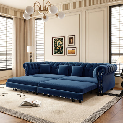 Chesterfield Velvet Pull Out Bed For A Room