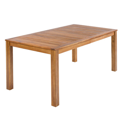 TOPMAX Patio 5pcs wooden dining table set by HouseOfZazla, outdoor slatted brown table on Tampa Home & Garden Store