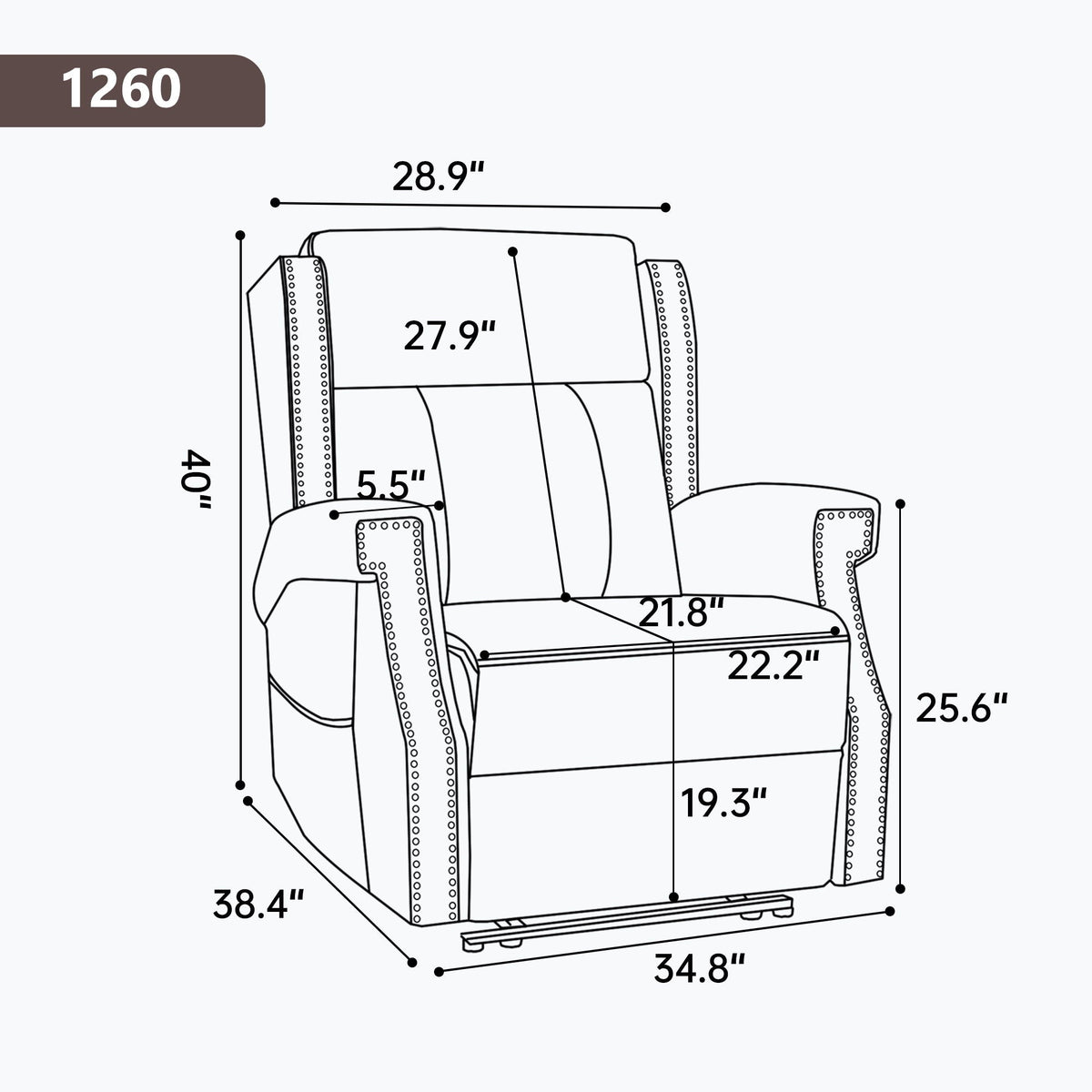 Manual Recliner With Vibrations and Heat
