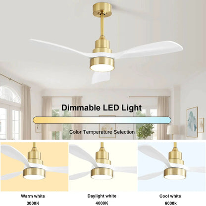 Indoor Ceiling Fan with Dimmable LED Light Remote