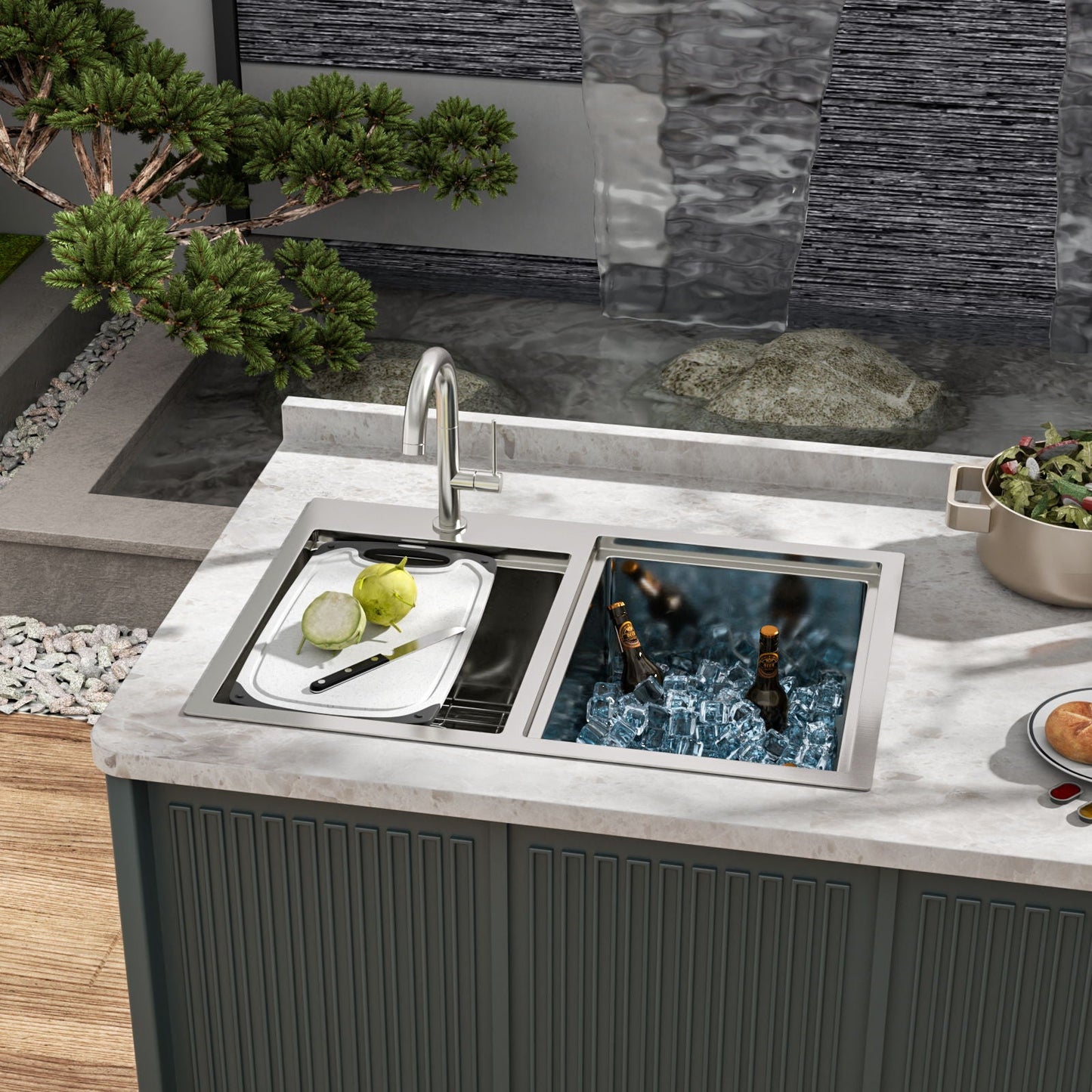 The Outdoor Double Bowl Sink And Workstation