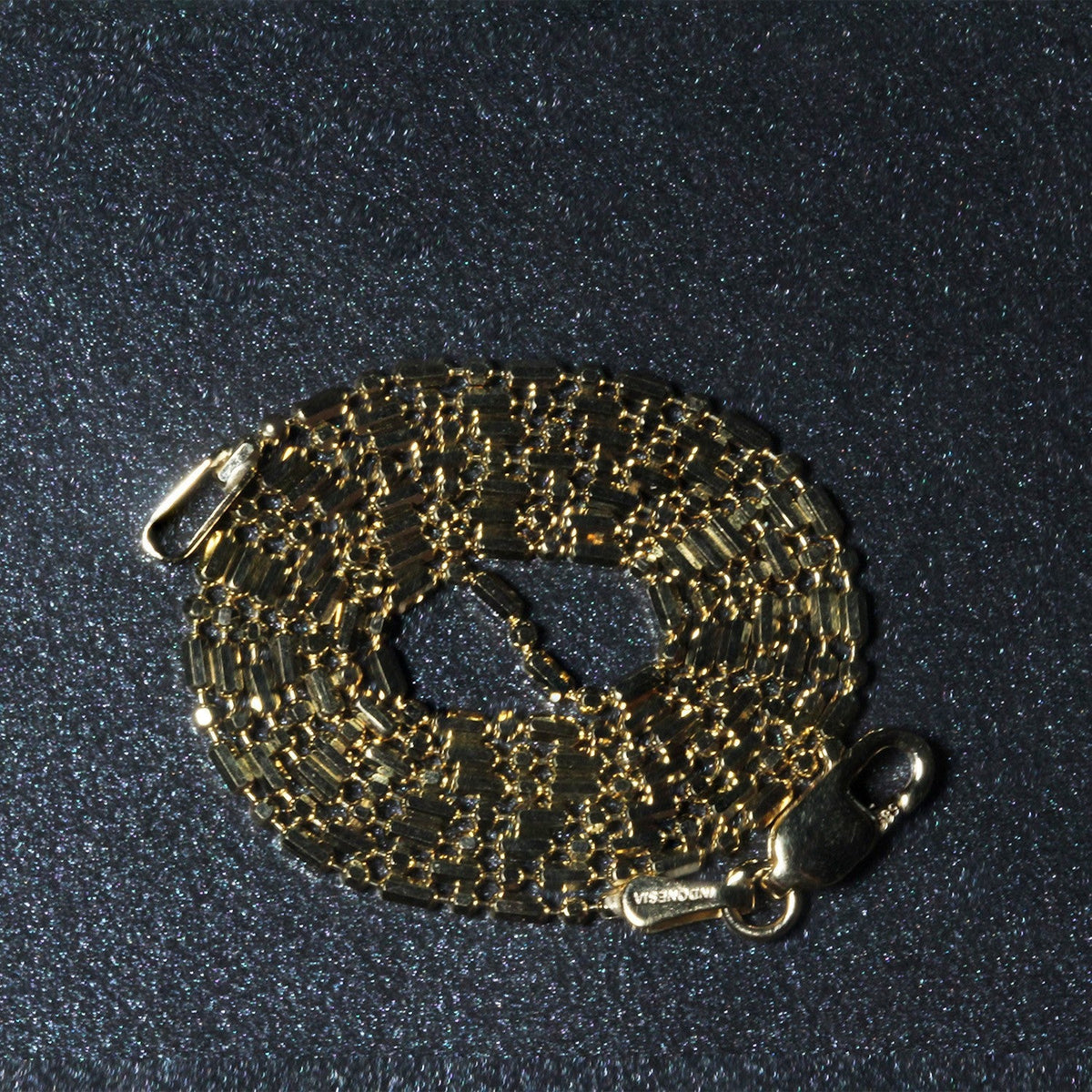 14k yellow gold diamond-cut alternating bead chain necklace 1.2mm on Tampa Home & Garden Store