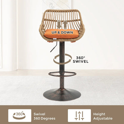 Modern Swivel Bar Stools with Footrest Set of 2