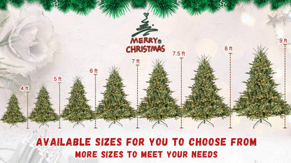 5ft The Full-Bodied Pre-Lit Evergreen Christmas Tree by HouseOfZazla, green needles, metal stand on Tampa Home & Garden Store