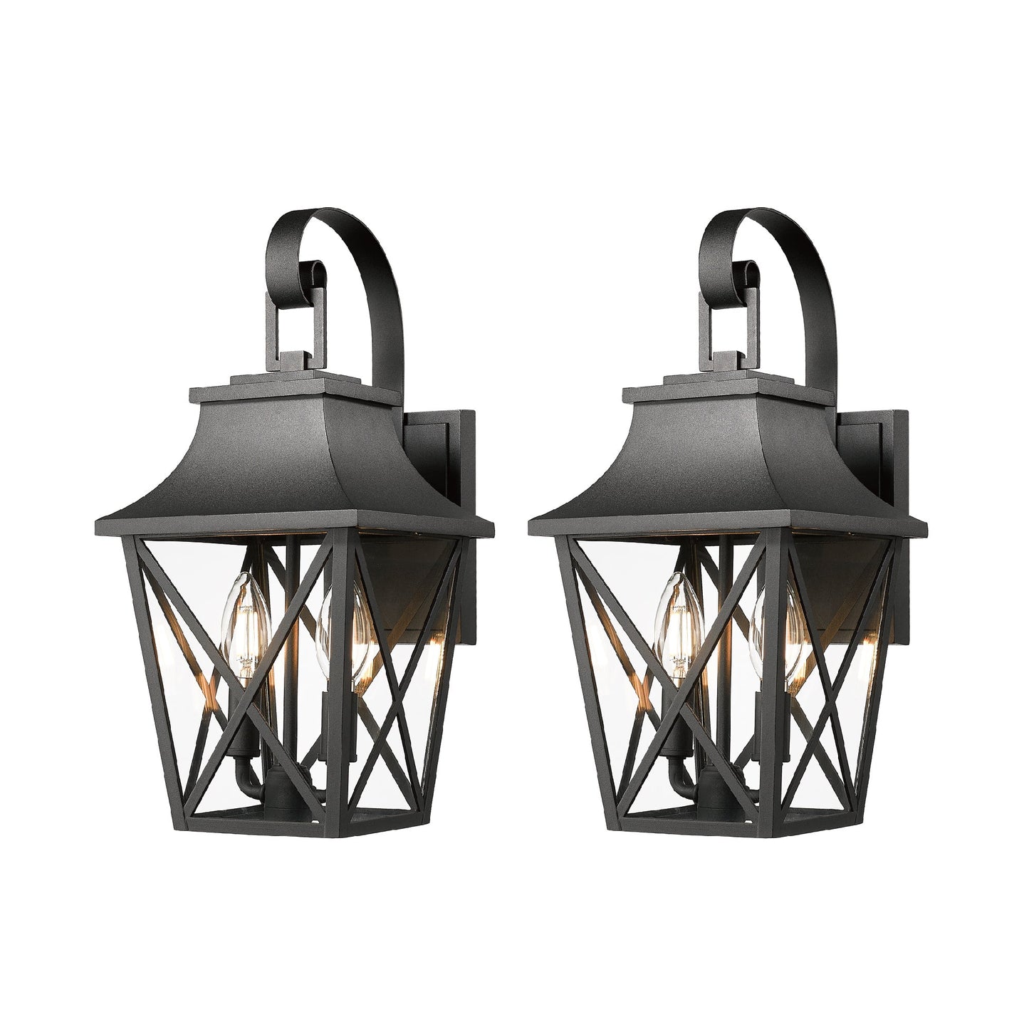 Black Outdoor Wall Lantern For a Patio or Porch