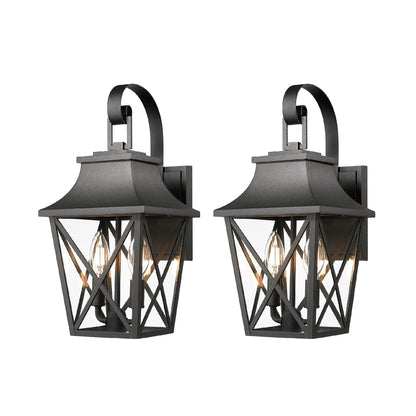 Black Outdoor Wall Lantern For a Patio or Porch