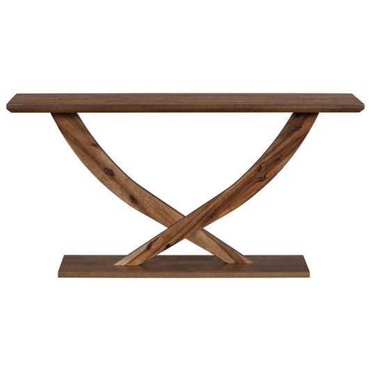 Console table wood with cross-leg frame and reinforced plate, HouseOfZazla on Tampa Home & Garden Store