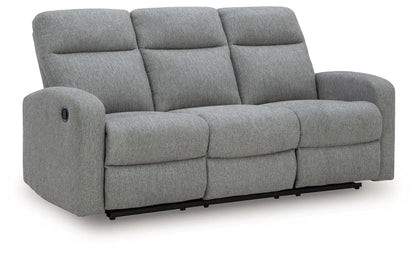 Gauntlet reclining sofa three-seat gray fabric Sterling by Unique Piece Furniture on Tampa Home & Garden Store