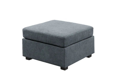 Isla fabric ottoman in blue-gray with square cushion top by Unique Piece Furniture on Tampa Home & Garden Store