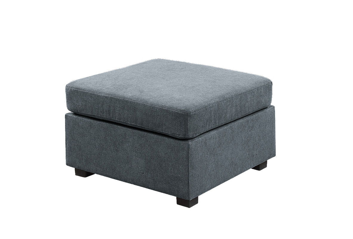 Isla fabric ottoman in blue-gray by HouseOfZazla on Tampa Home & Garden Store