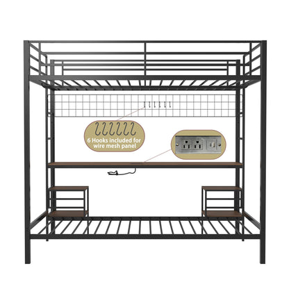 Ethan bunk bed with desk and storage shelves; black metal frame by HouseOfZazla on Tampa Home & Garden Store