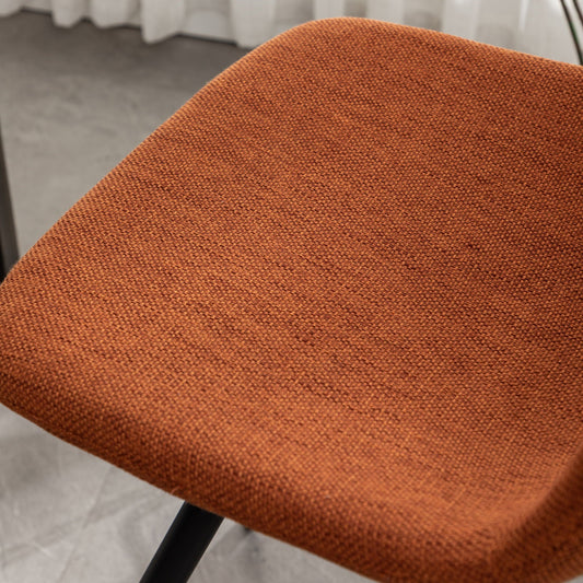 Porth 28.25in orange fabric counter-height stools set of 2 with black legs on Tampa Home & Garden Store