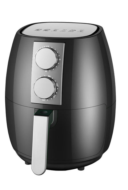 Air fryer 5L black electromechanical with dual dial controls and silver handle on Tampa Home & Garden Store